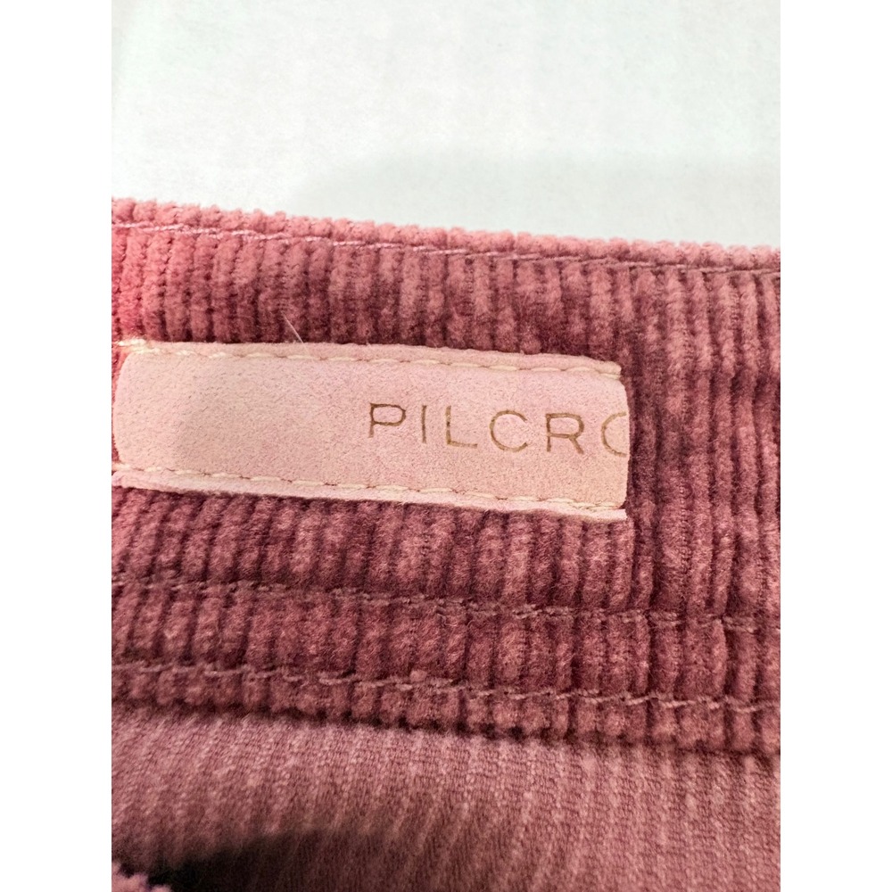 Pilcro Burgundy Rose Corduroy Slim Boyfriend Crop Mid Rise Stretchy 27 - Picture 4 of 15
